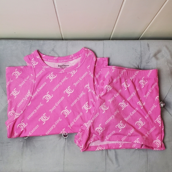 JUICY COUTURE pink 2 piece tank top and shorts set - Picture 3 of 5